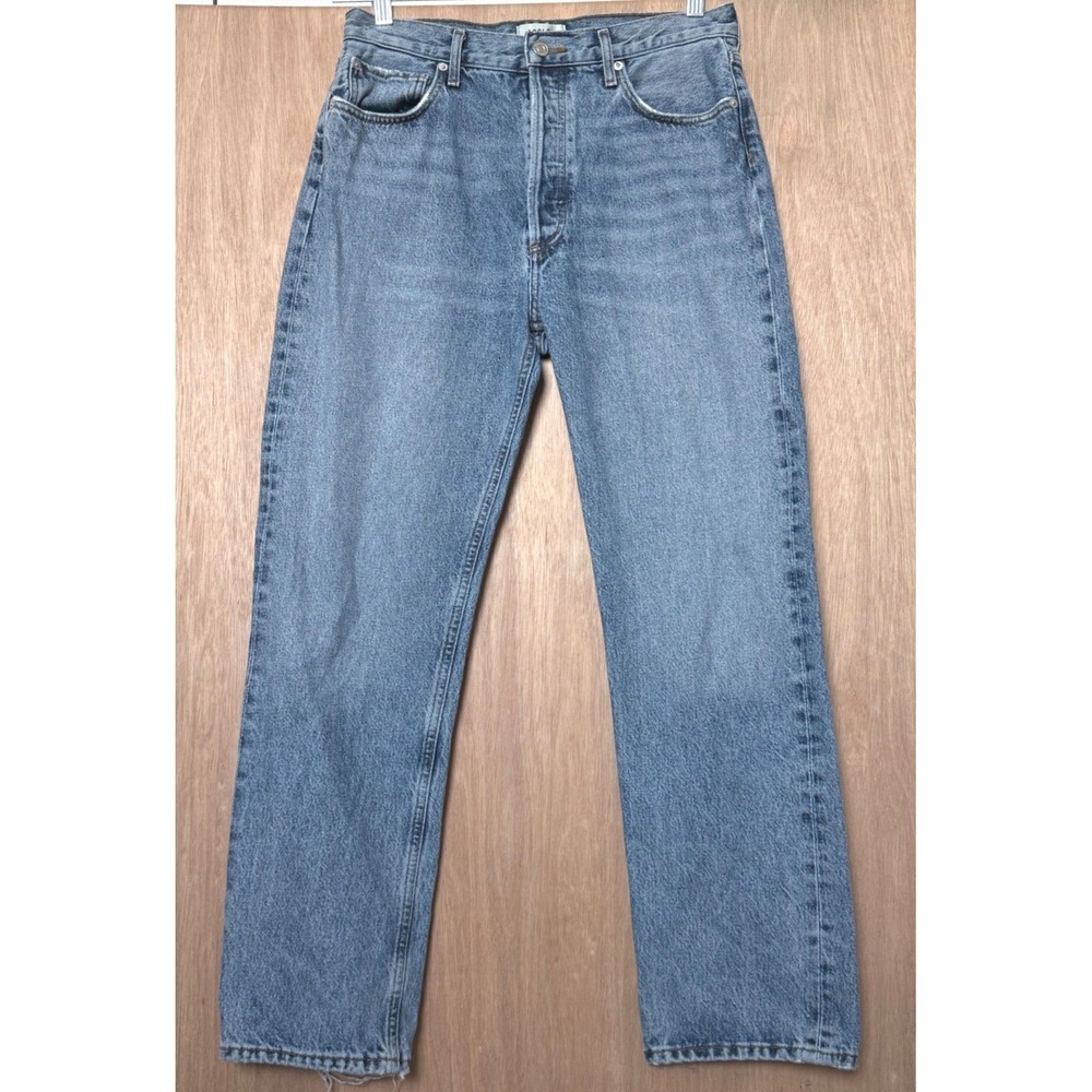 Agolde Straight Leg Jeans in Medium Blue Wash